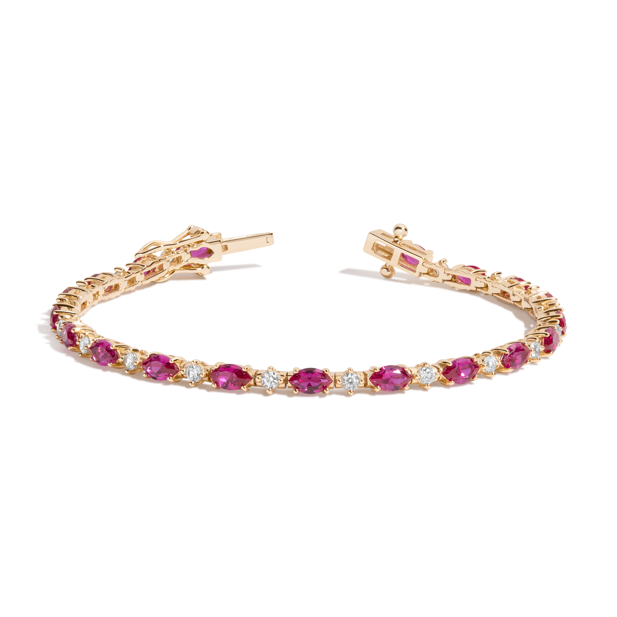 Aurate x Marilyn Monroe: Lab Grown Red Marquise Tennis Bracelet