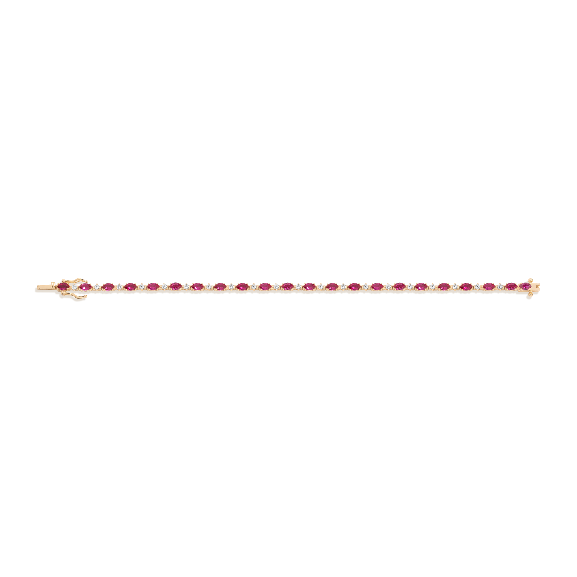 Aurate x Marilyn Monroe: Lab Grown Red Marquise Tennis Bracelet