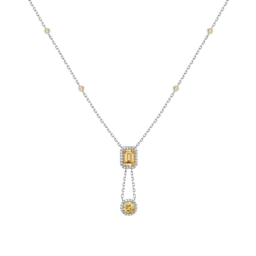 Lab Grown Canary Edwardian Lariat Necklace