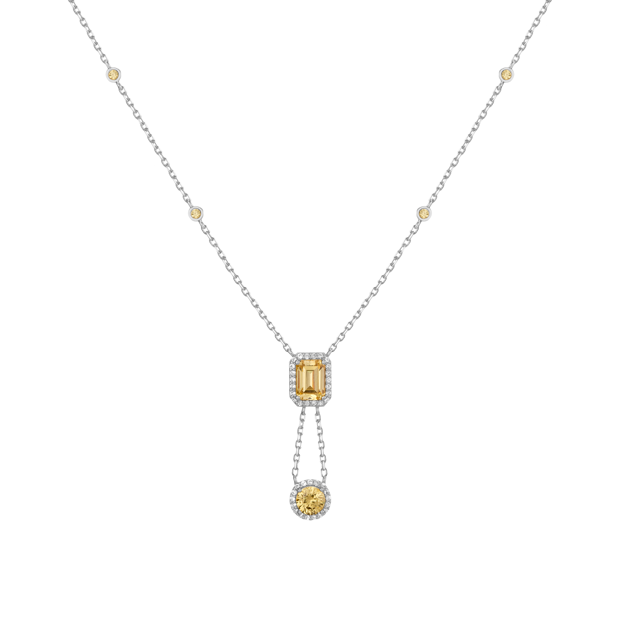 Lab Grown Canary Edwardian Lariat Necklace