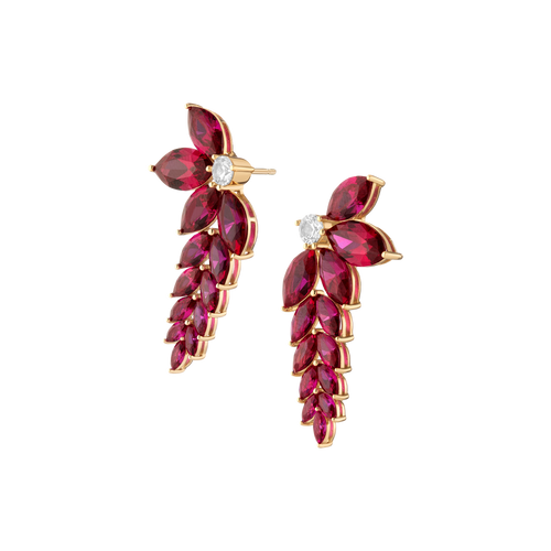 Aurate x Marilyn Monroe: Lab Grown Red Marquise Waterfall Earrings