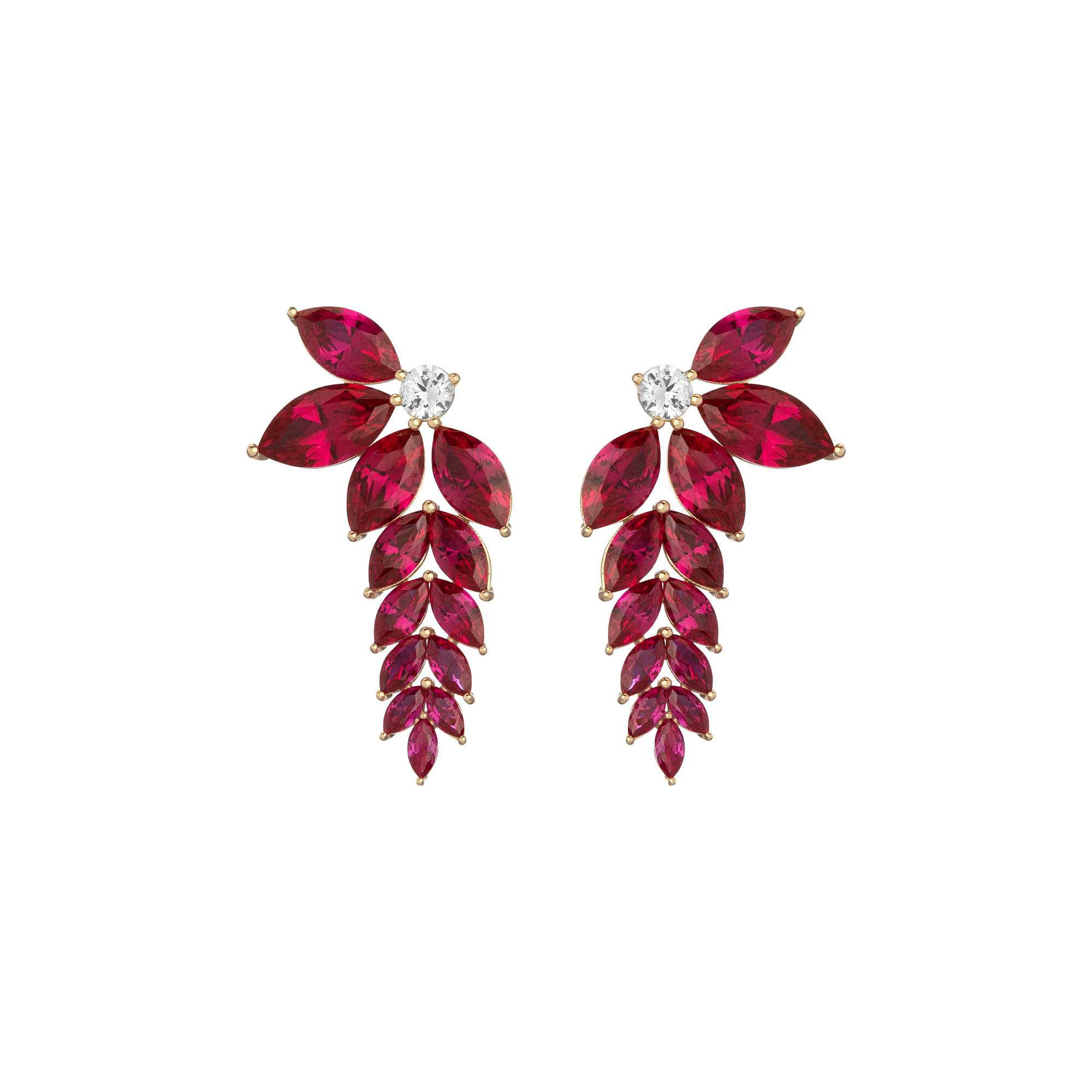 Aurate x Marilyn Monroe: Lab Grown Red Marquise Waterfall Earrings