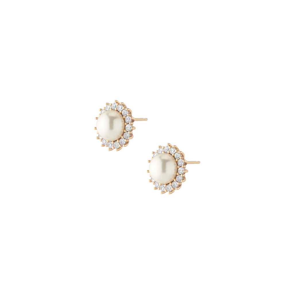 Aurate x Marilyn Monroe: Lab Grown White Sapphire Pearl Earrings
