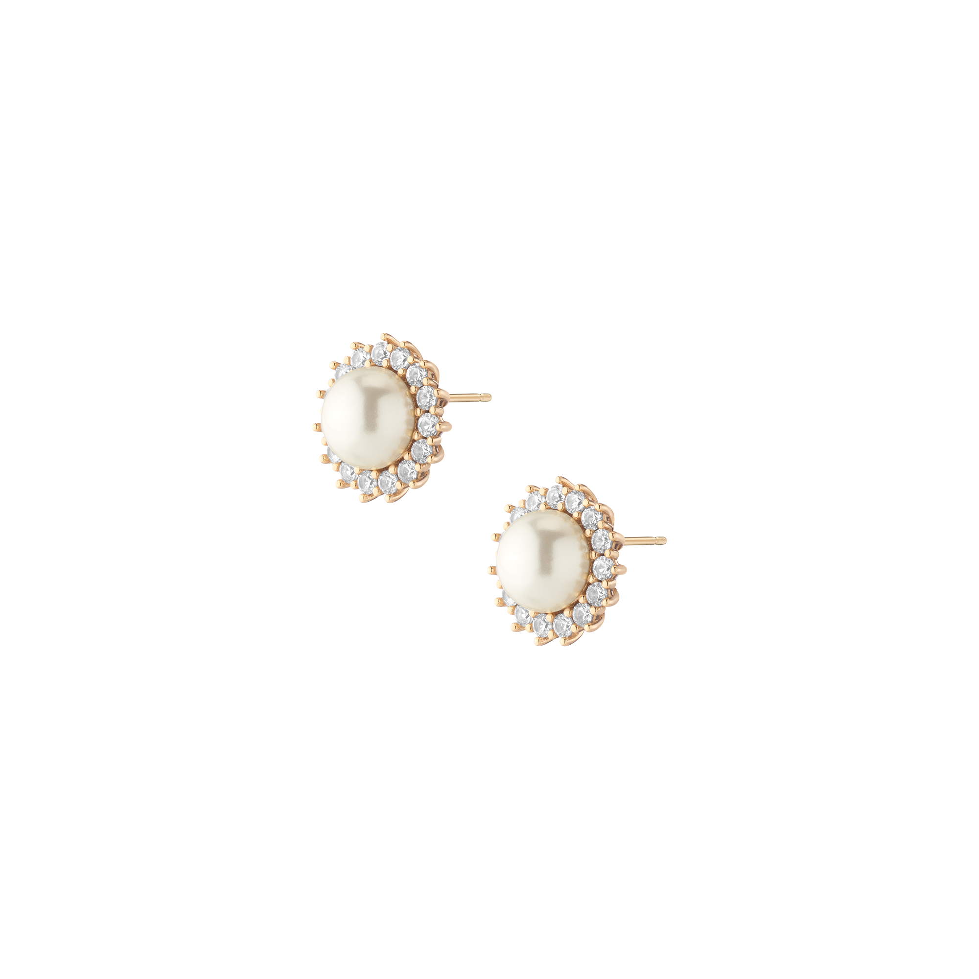 Aurate x Marilyn Monroe: Lab Grown White Sapphire Pearl Earrings