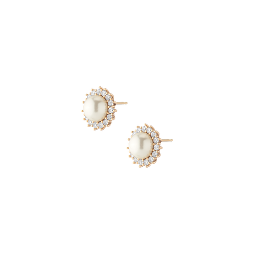 Aurate x Marilyn Monroe: Lab Grown White Sapphire Pearl Earrings