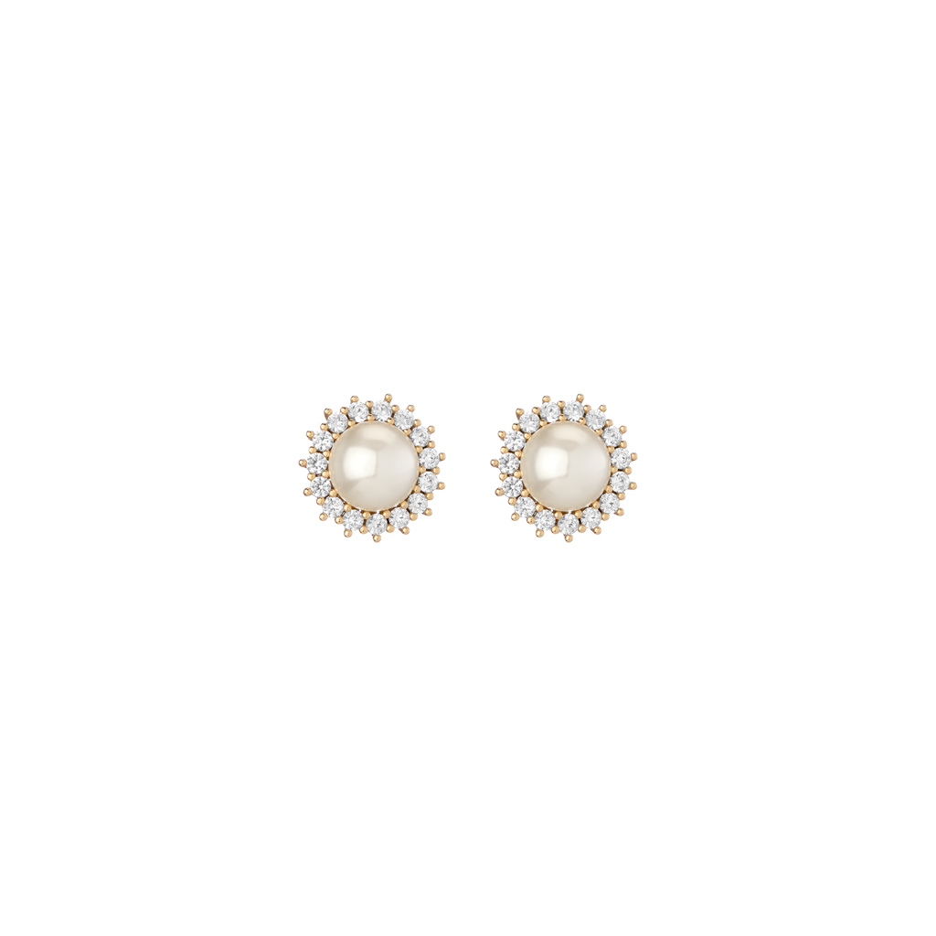 Aurate x Marilyn Monroe: Lab Grown White Sapphire Pearl Earrings