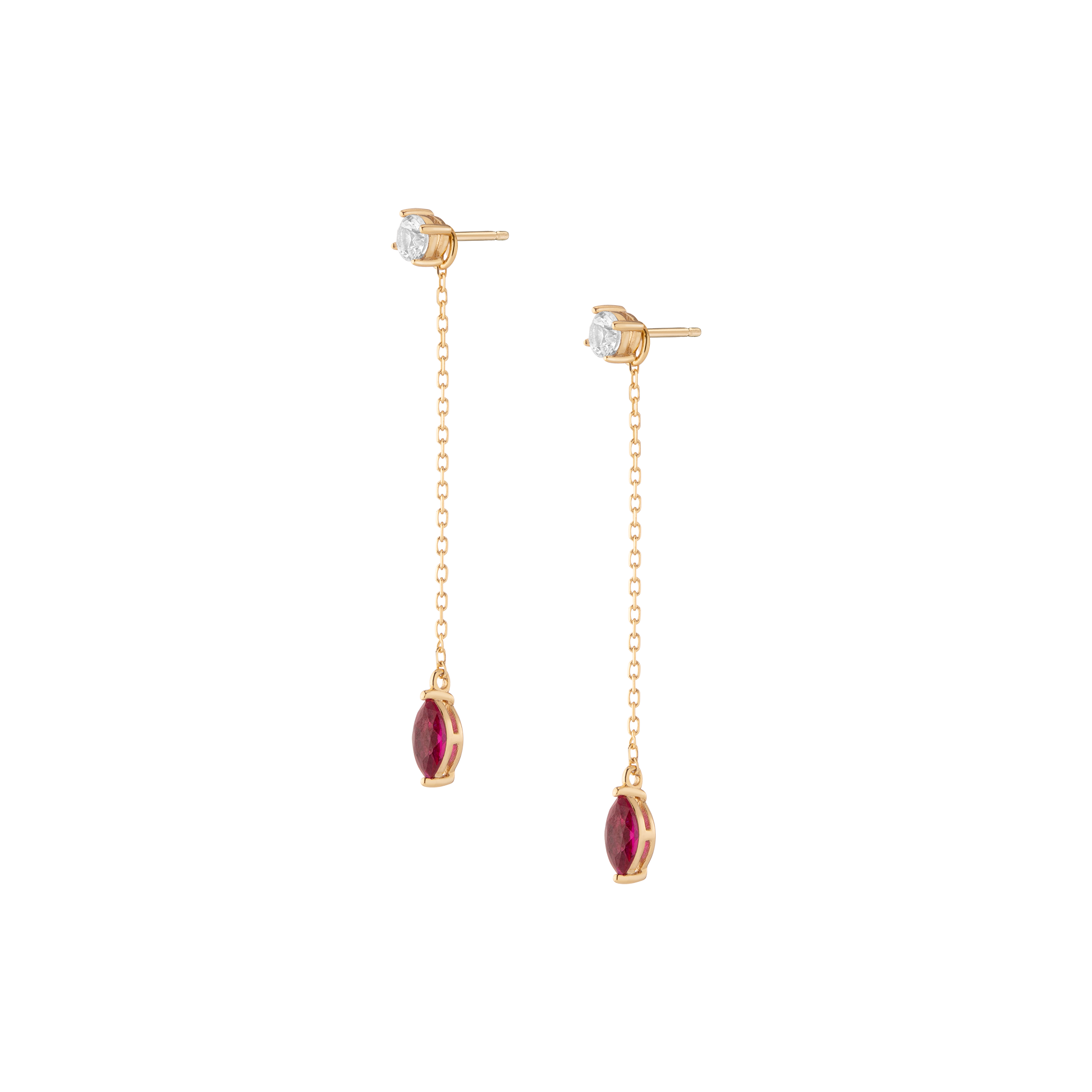 Aurate x Marilyn Monroe: Lab Grown Red Marquise Earring Threader