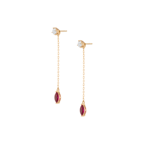 Aurate x Marilyn Monroe: Lab Grown Red Marquise Earring Threader