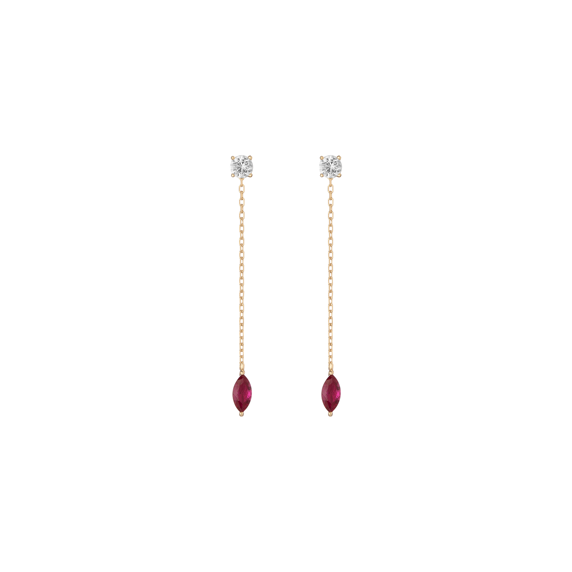 Aurate x Marilyn Monroe: Lab Grown Red Marquise Earring Threader
