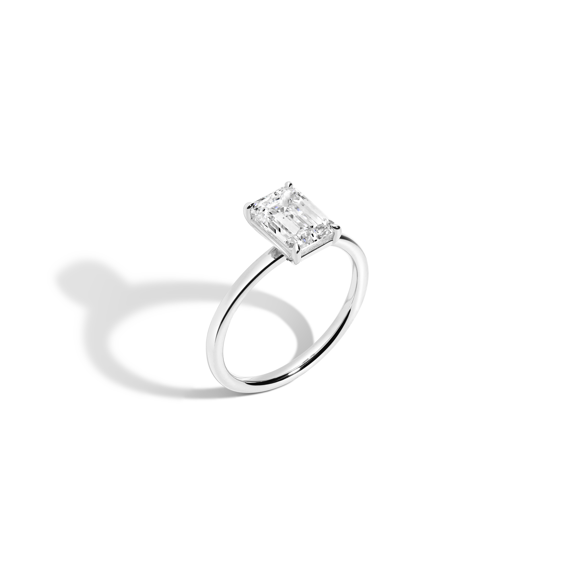 2ct Emerald Lab Grown Diamond Solitaire Ring