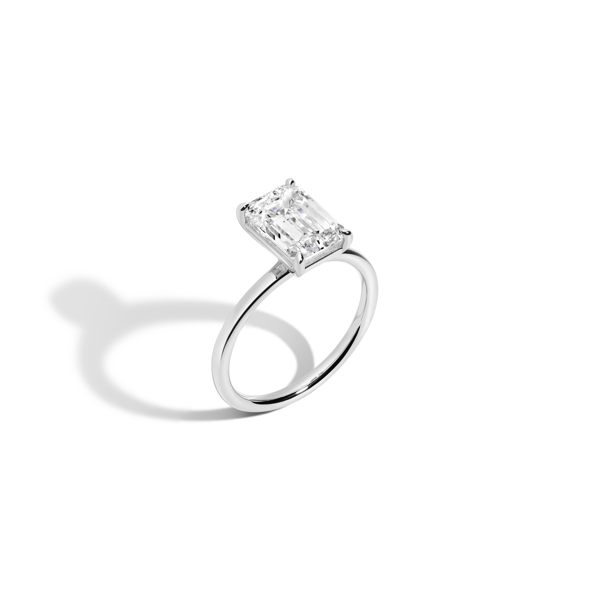 3ct Emerald Lab Grown Diamond Solitaire Ring
