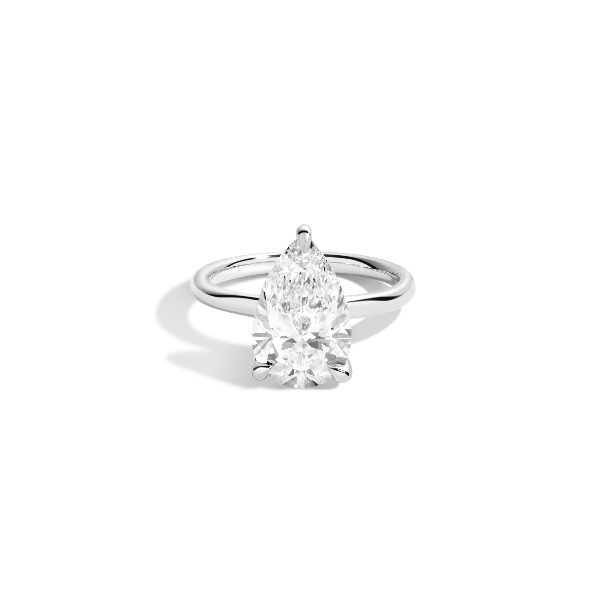 4ct Pear Lab Grown Diamond Solitaire Ring