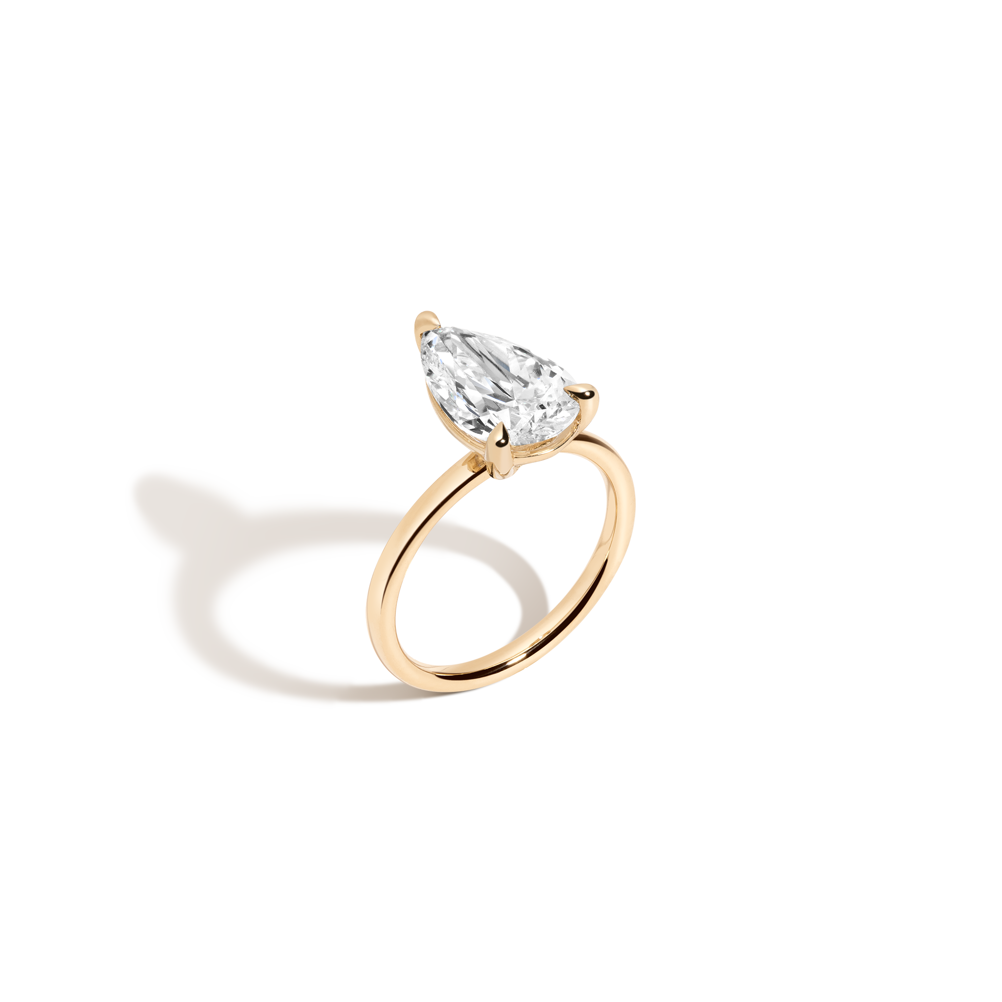 4ct Pear Lab Grown Diamond Solitaire Ring
