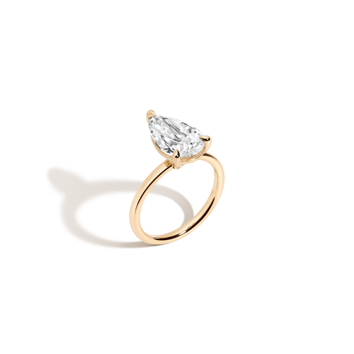 4ct Pear Lab Grown Diamond Solitaire Ring