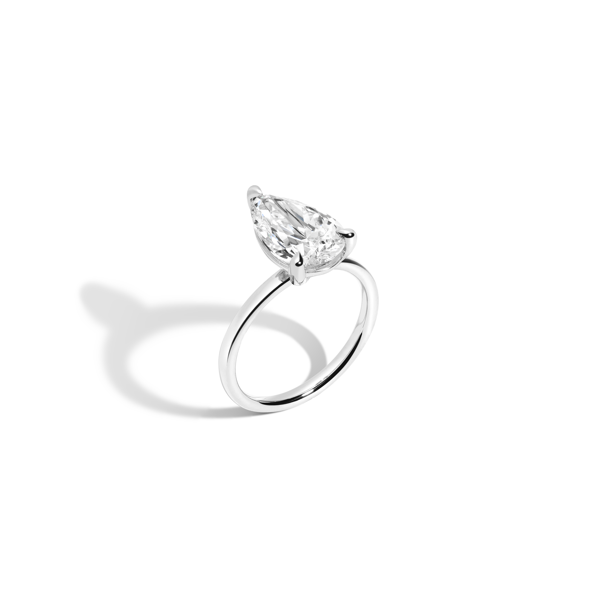 4ct Pear Lab Grown Diamond Solitaire Ring