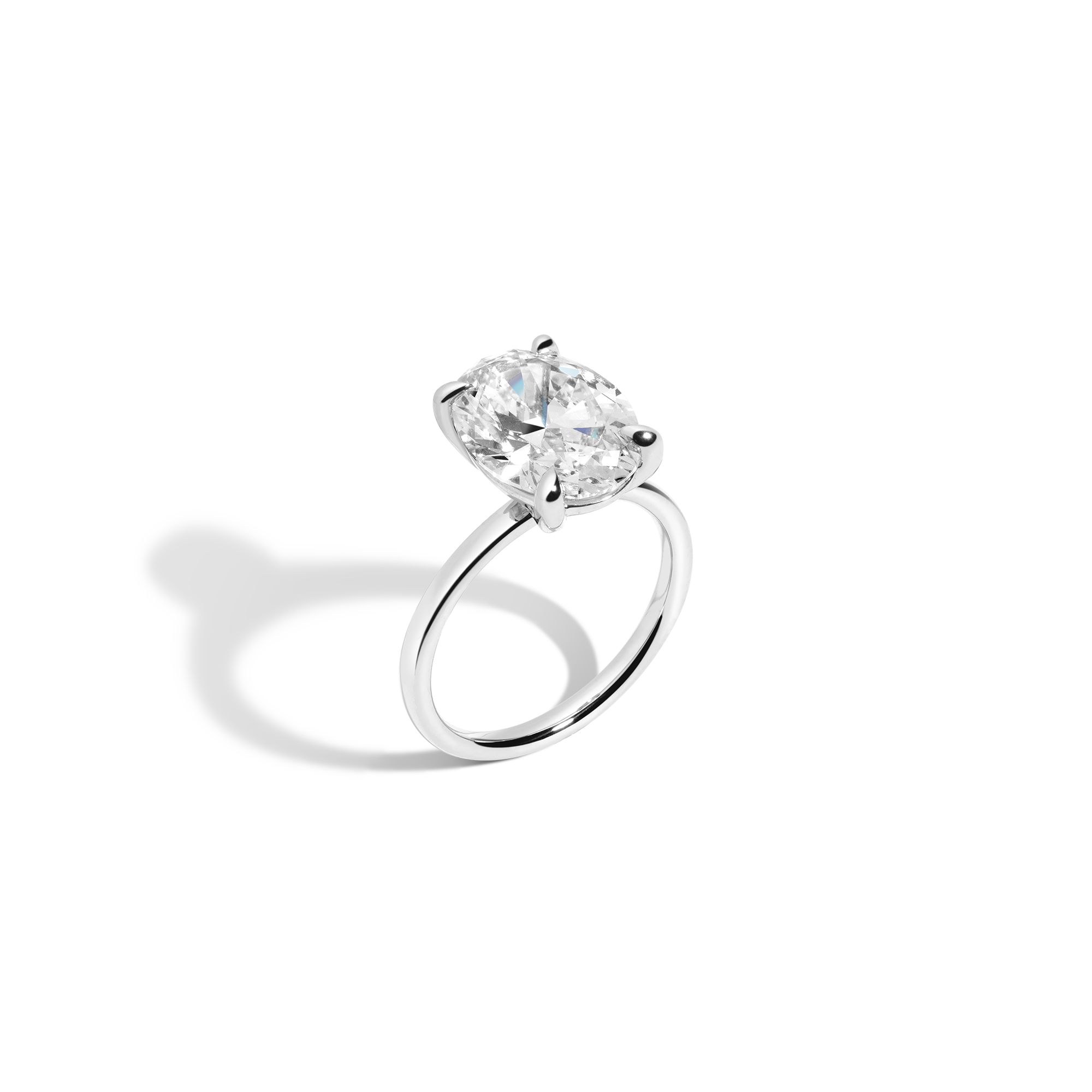 4ct Oval Lab Grown Diamond Solitaire Ring