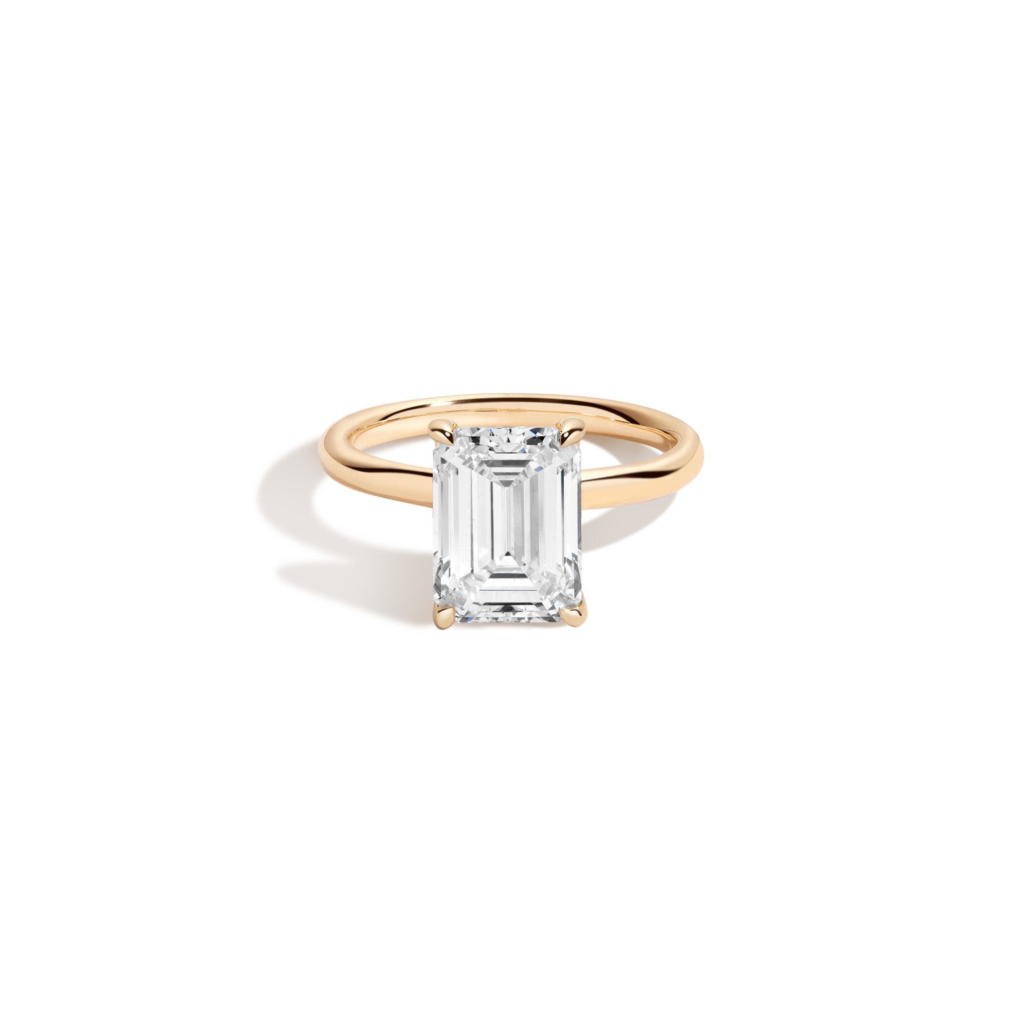4ct Emerald Lab Grown Diamond Solitaire Ring