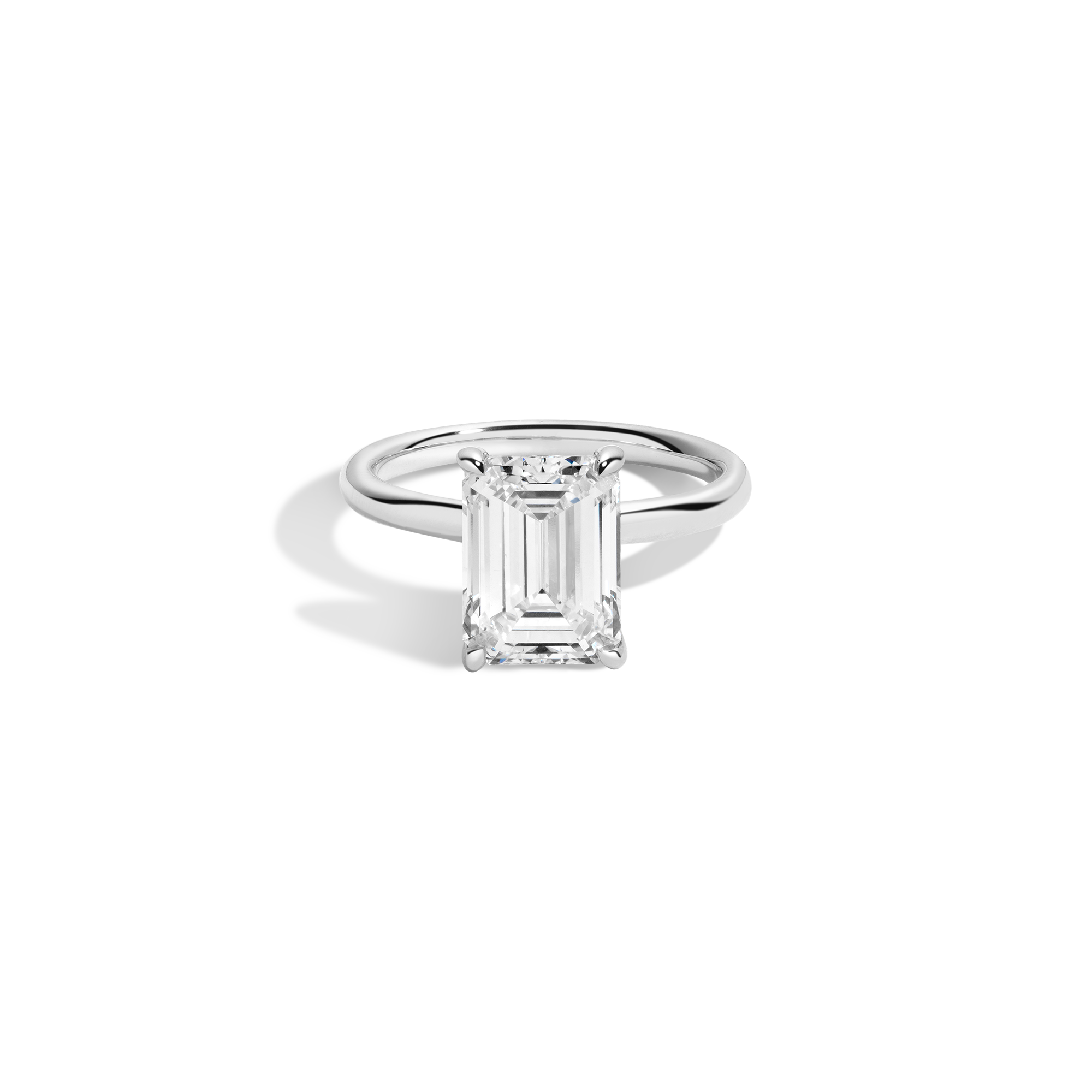 4ct Emerald Lab Grown Diamond Solitaire Ring