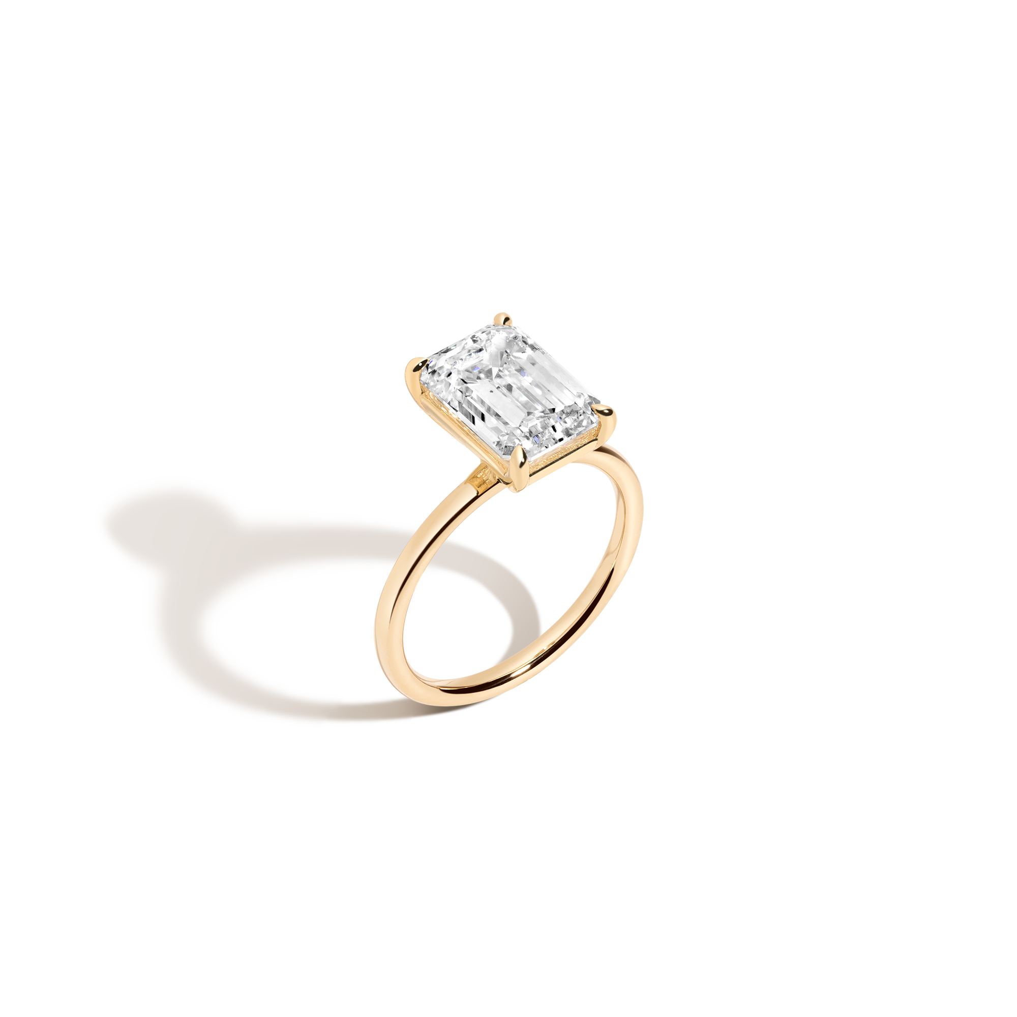 4ct Emerald Lab Grown Diamond Solitaire Ring