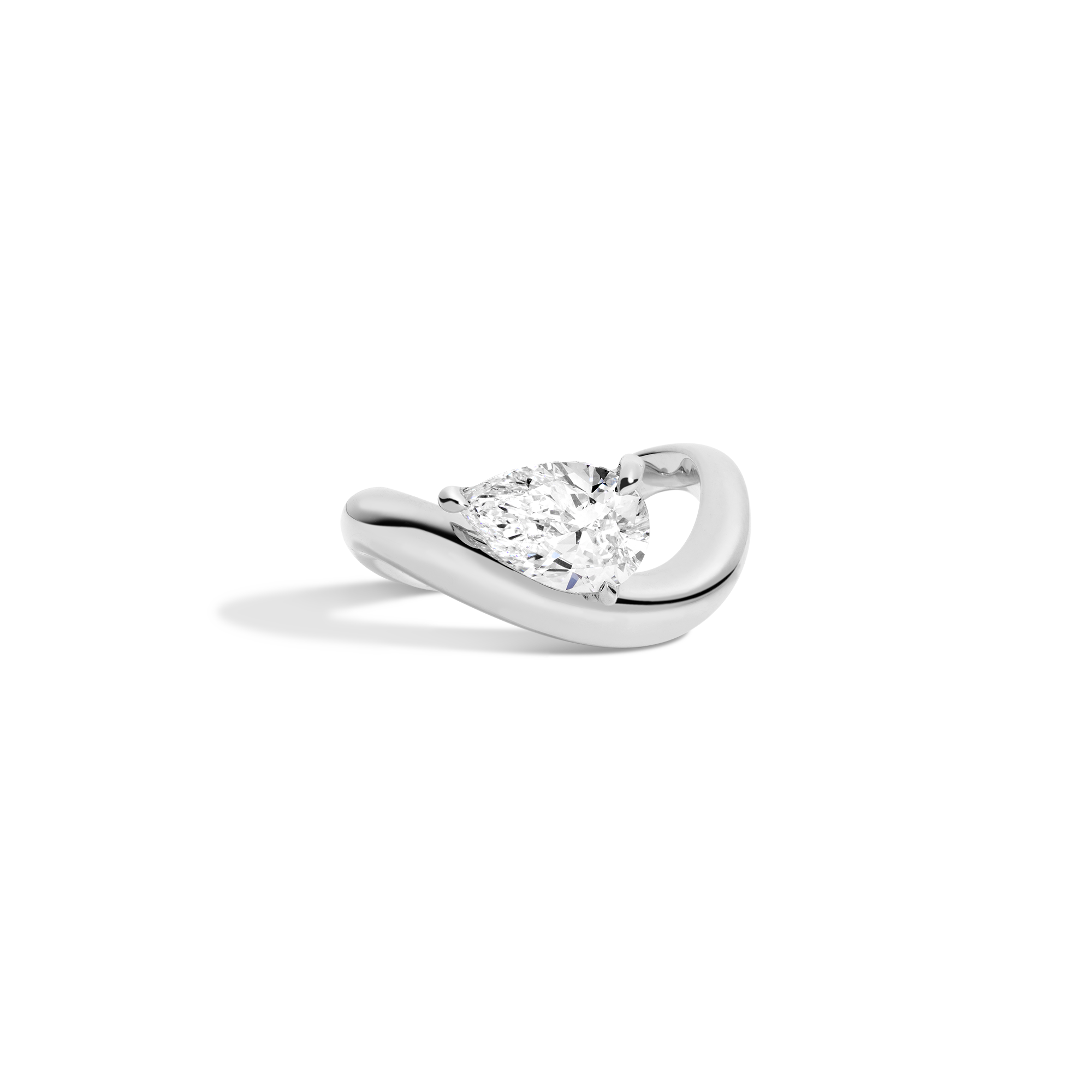 2ct Pear Lab Grown Diamond Floating Ring