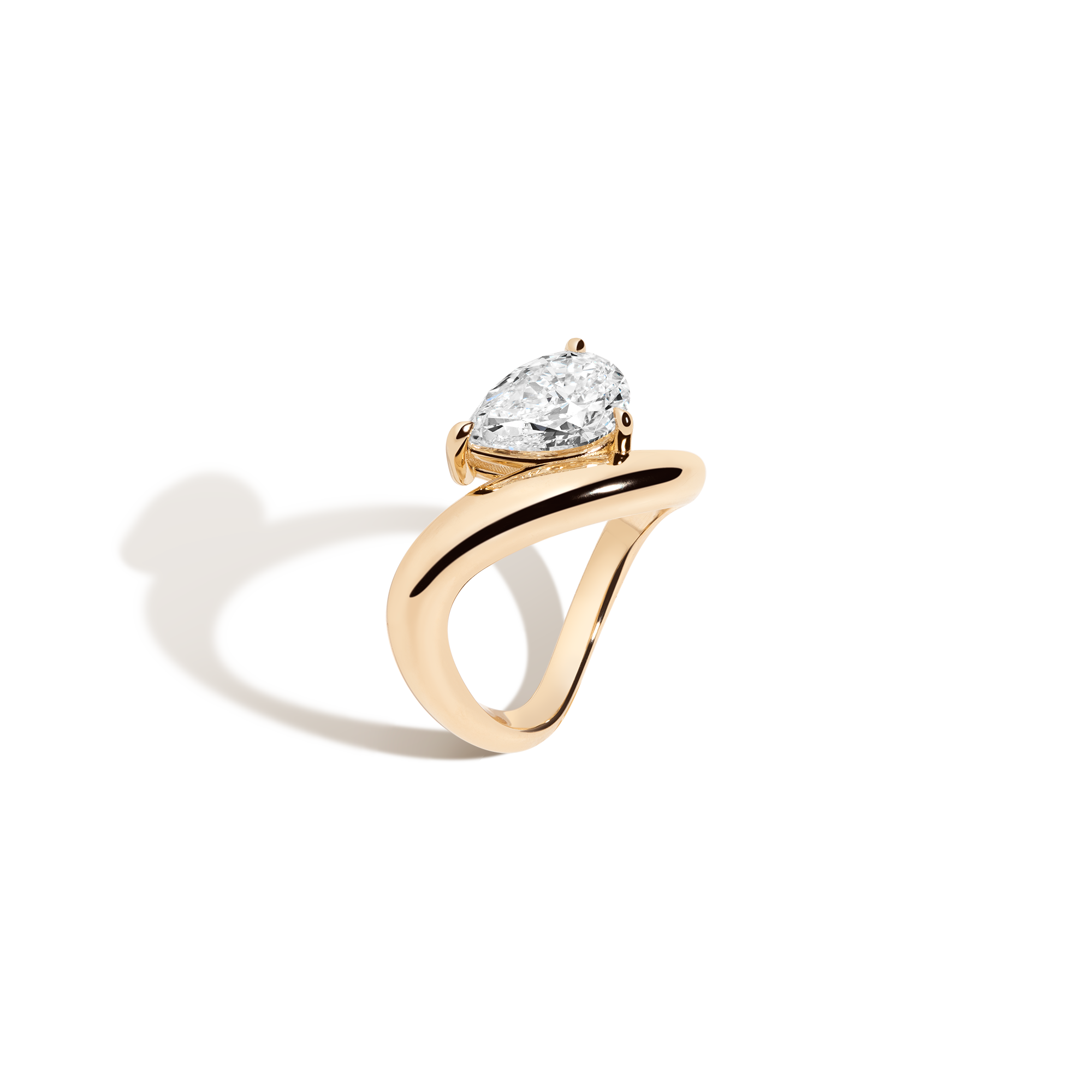 2ct Pear Lab Grown Diamond Floating Ring