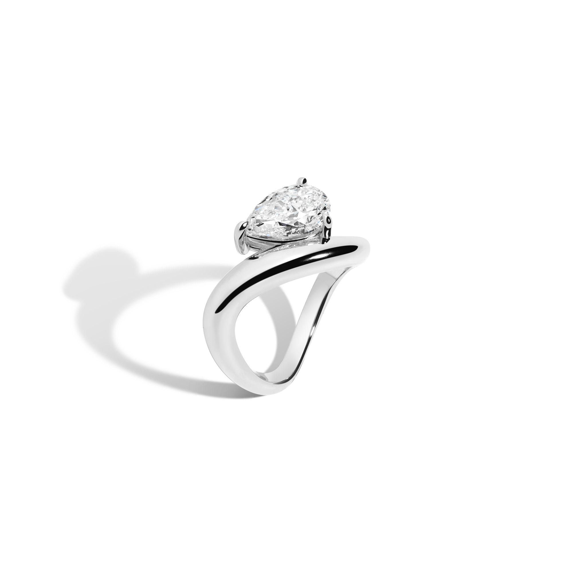 2ct Pear Lab Grown Diamond Floating Ring