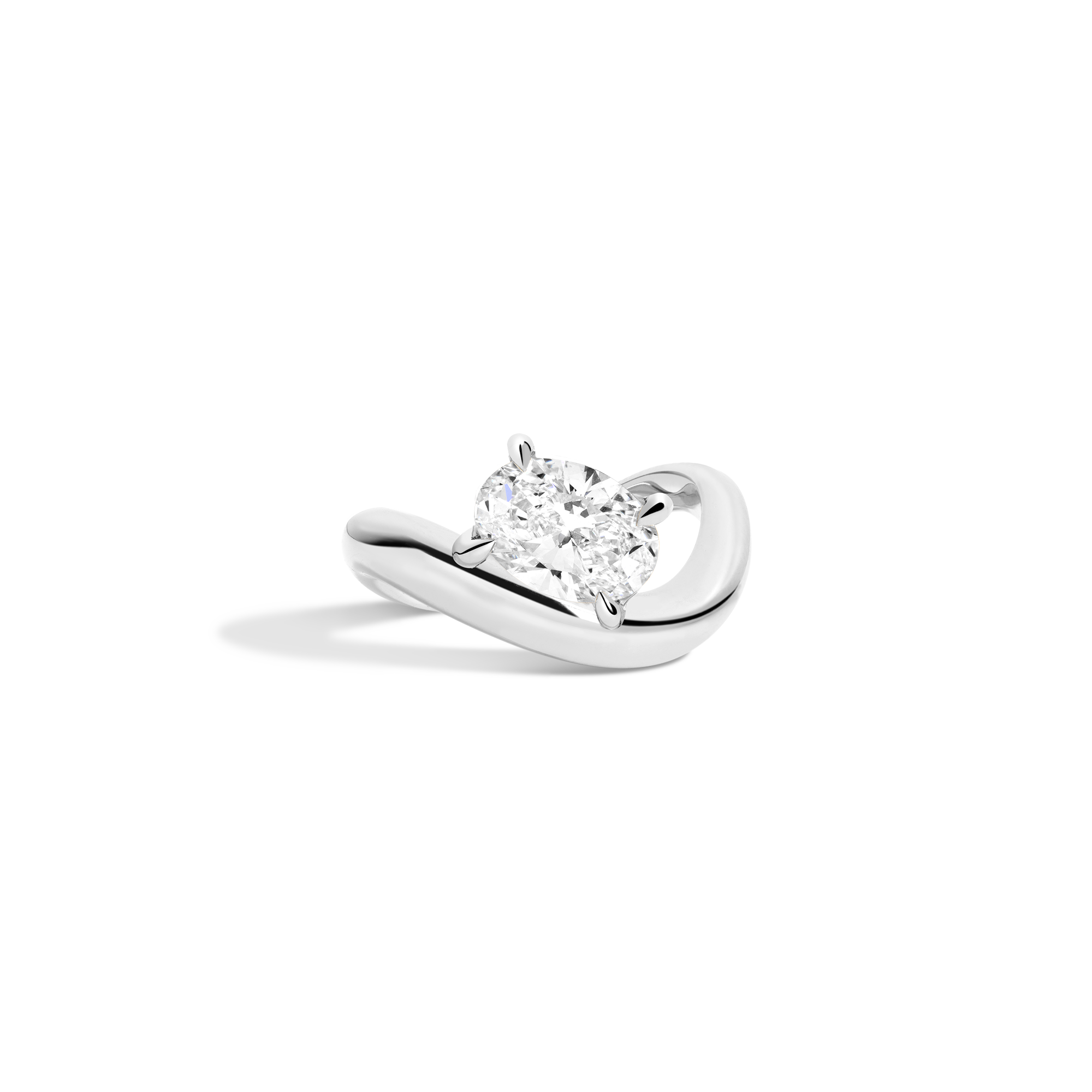 2ct Oval Lab Grown Diamond Floating Ring