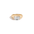 3ct Emerald Lab Grown Diamond Floating Signet Ring