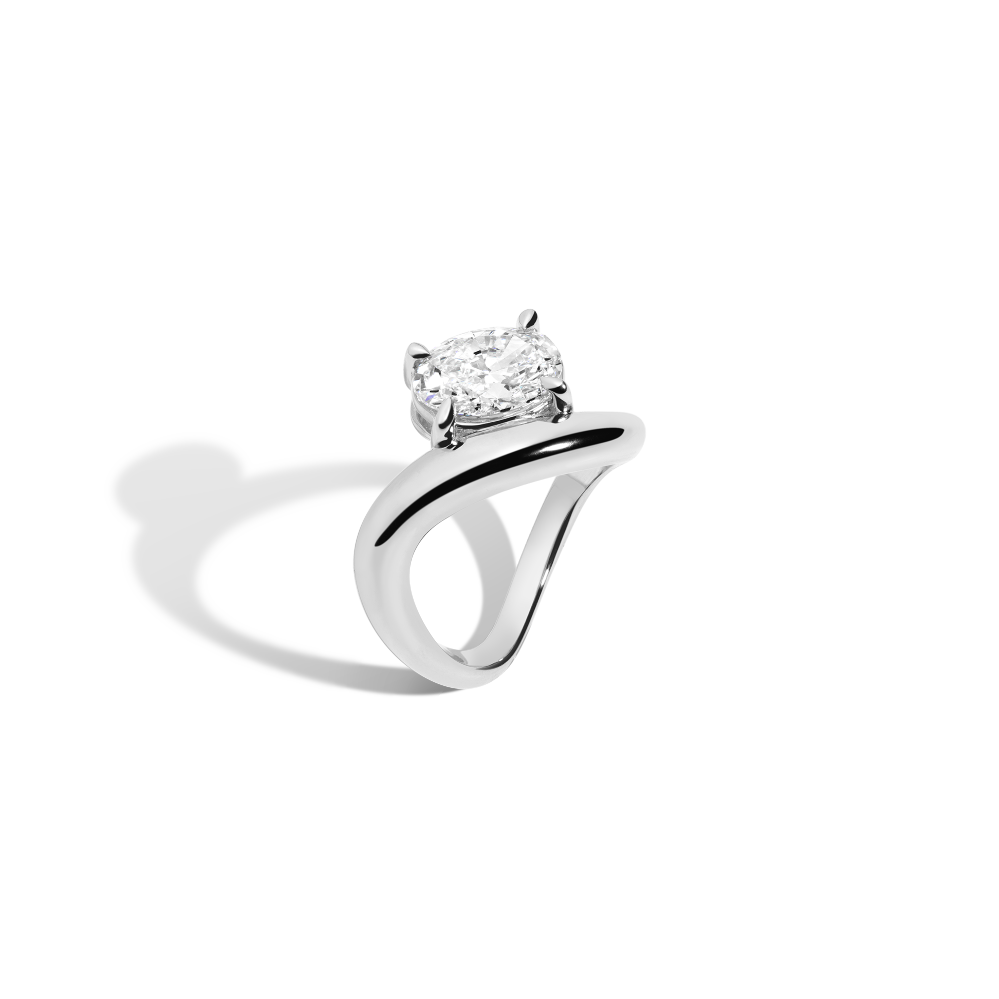 2ct Oval Lab Grown Diamond Floating Ring