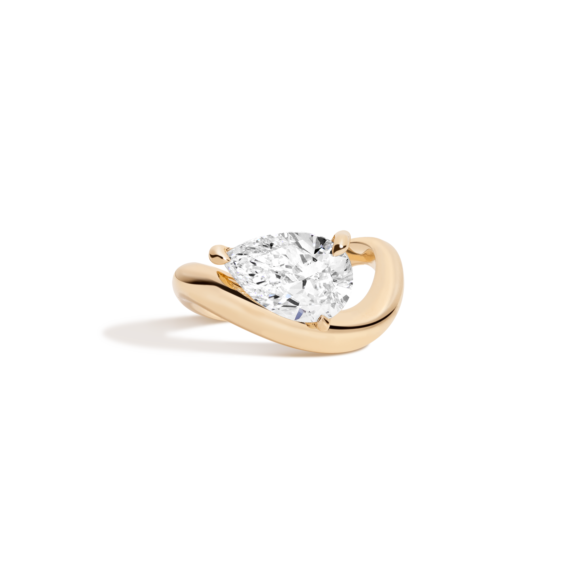 3ct Pear Lab Grown Diamond Floating Ring