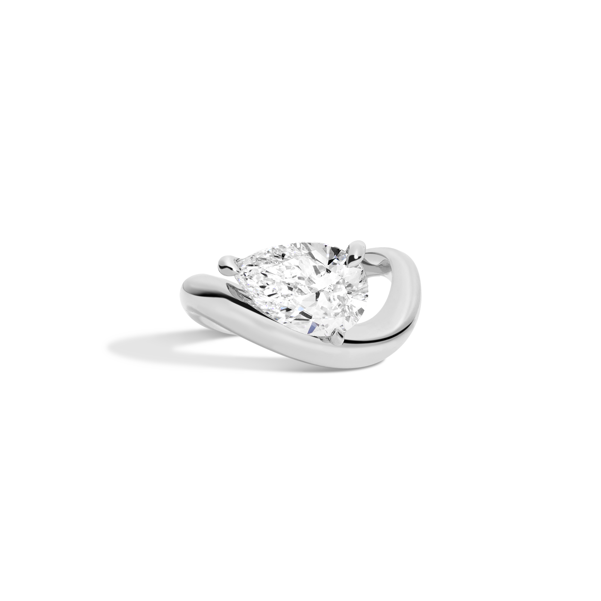 3ct Pear Lab Grown Diamond Floating Ring