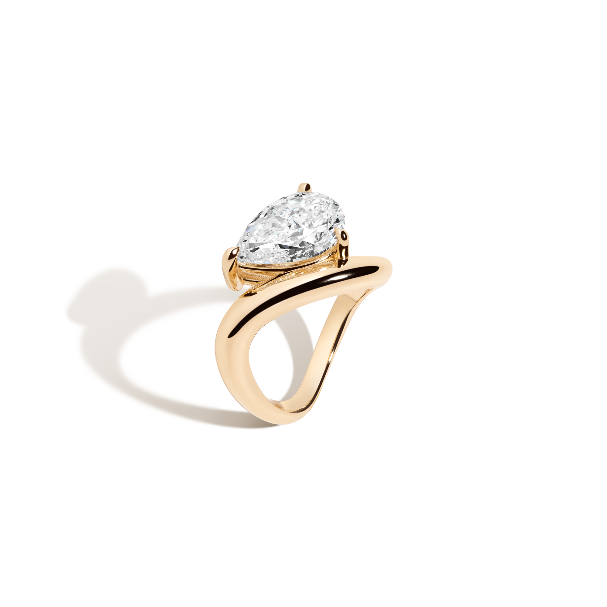 3ct Pear Lab Grown Diamond Floating Ring