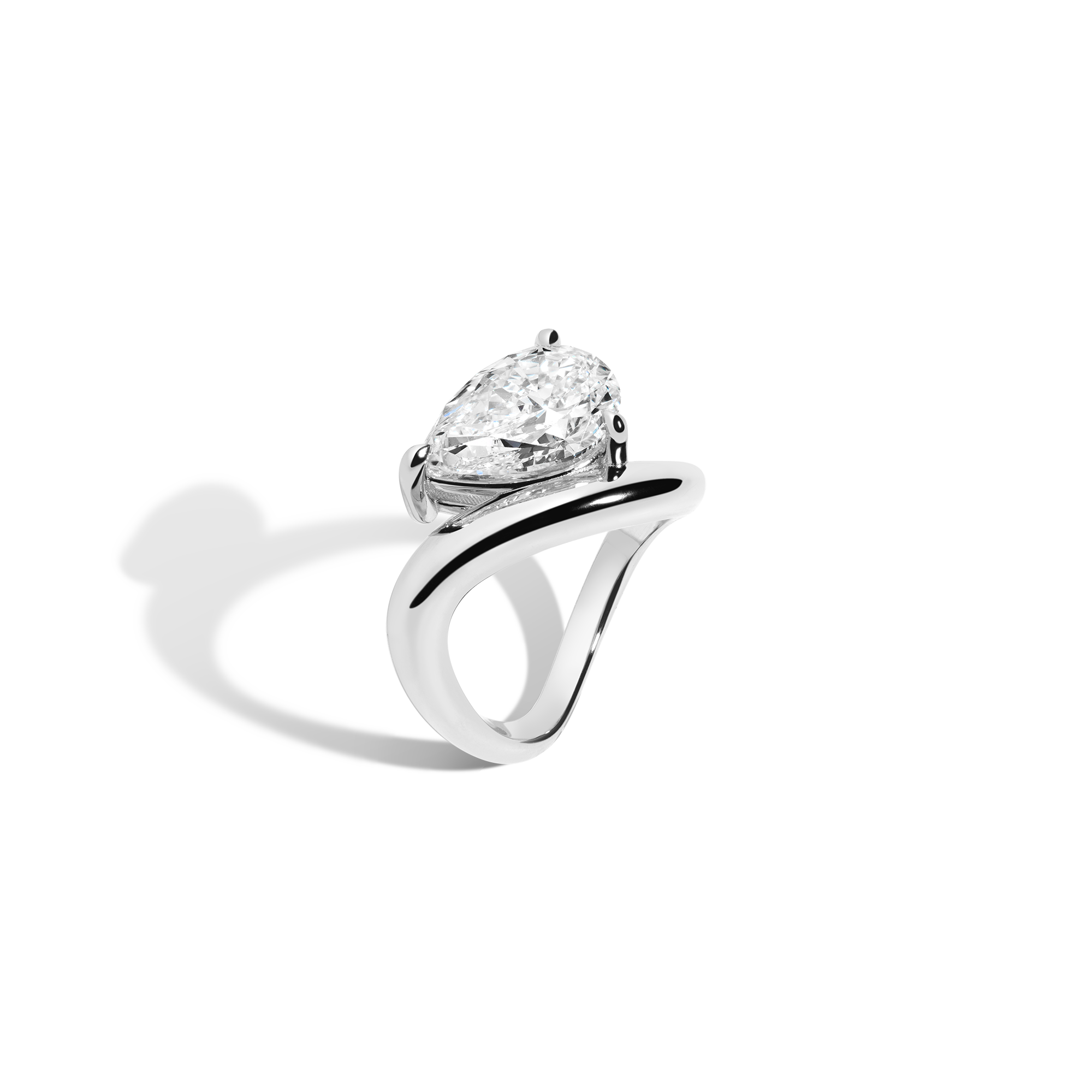 3ct Pear Lab Grown Diamond Floating Ring