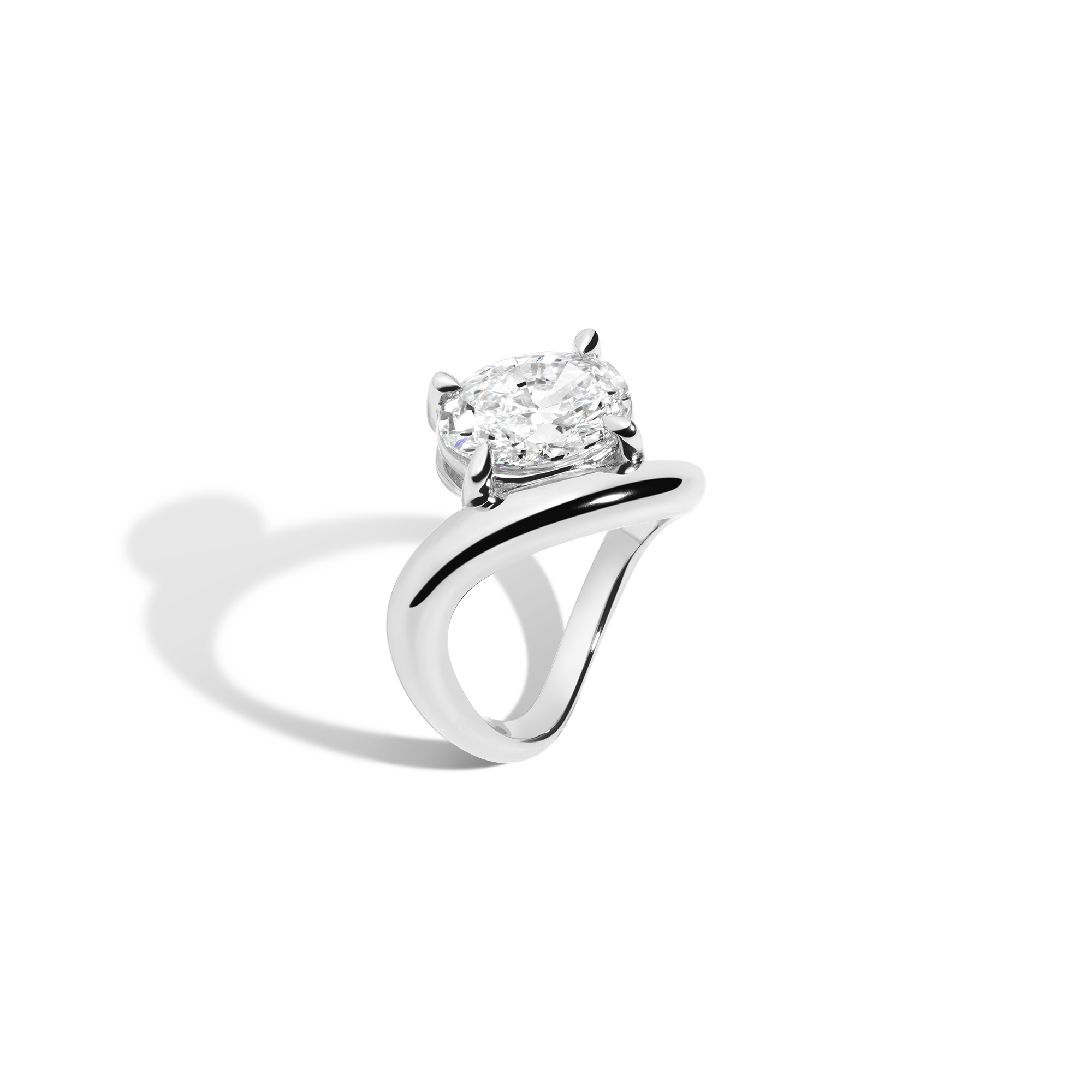 3ct Oval Lab Grown Diamond Floating Ring