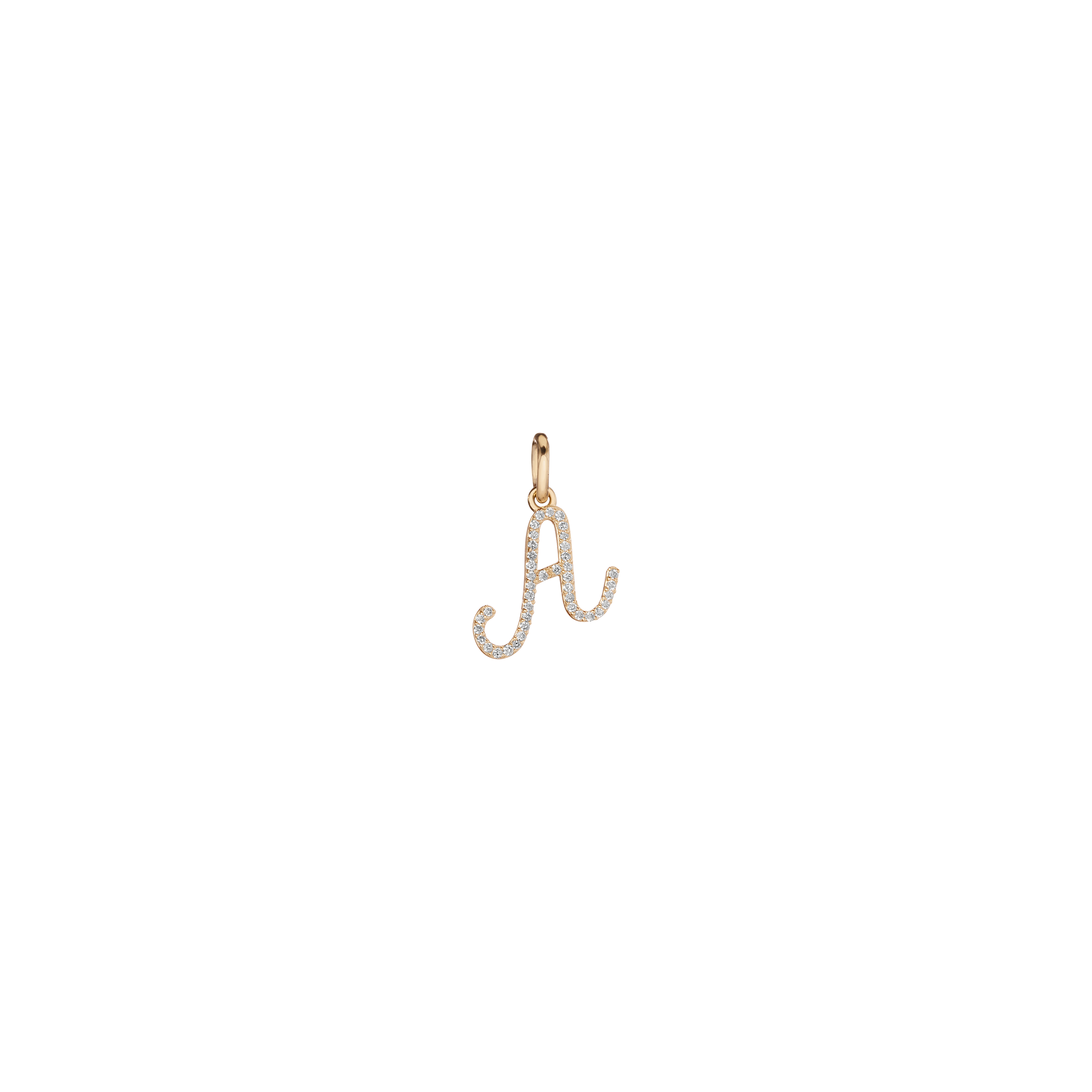 Lab Grown White Sapphire Script Letter Pendant