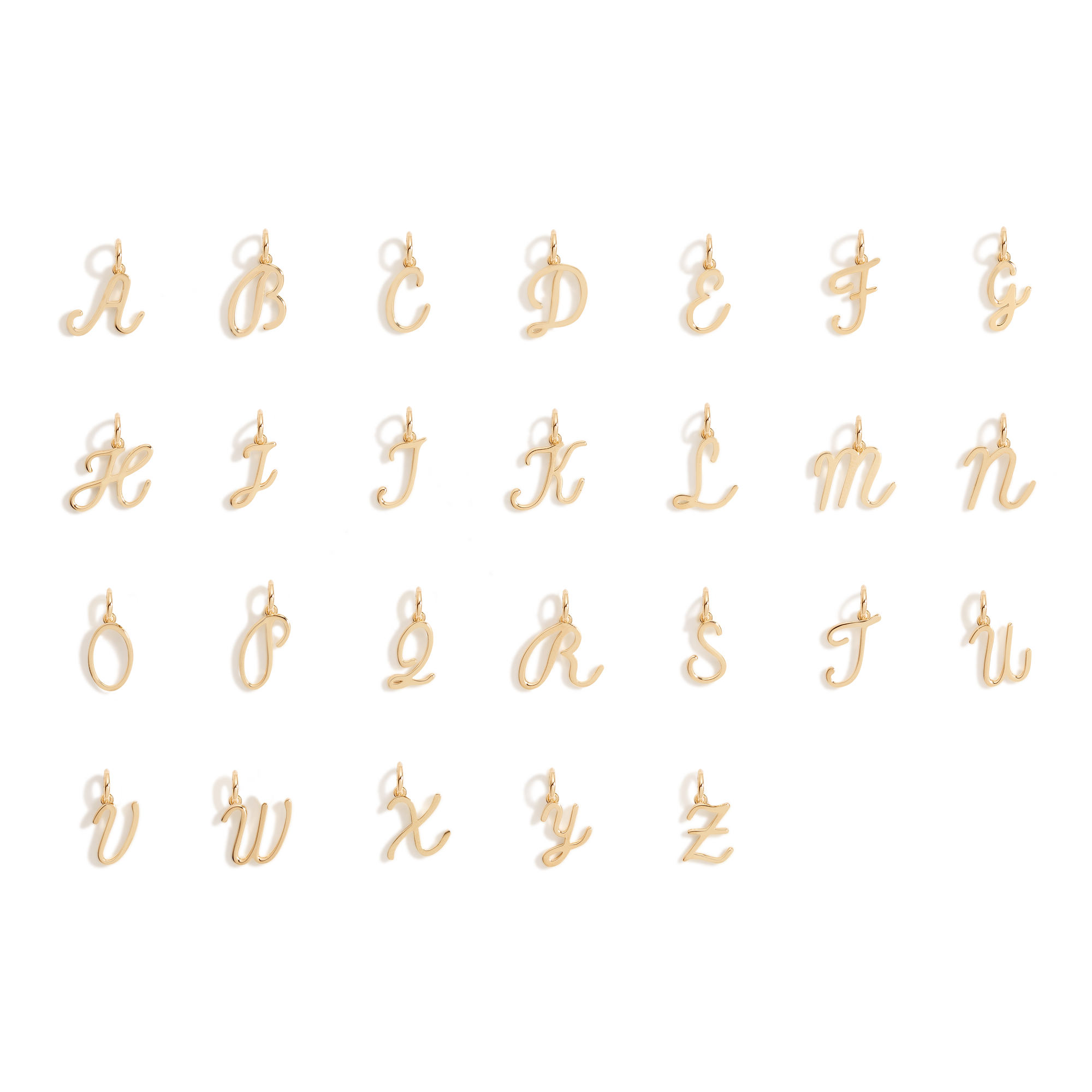 Script Gold Letter Pendant