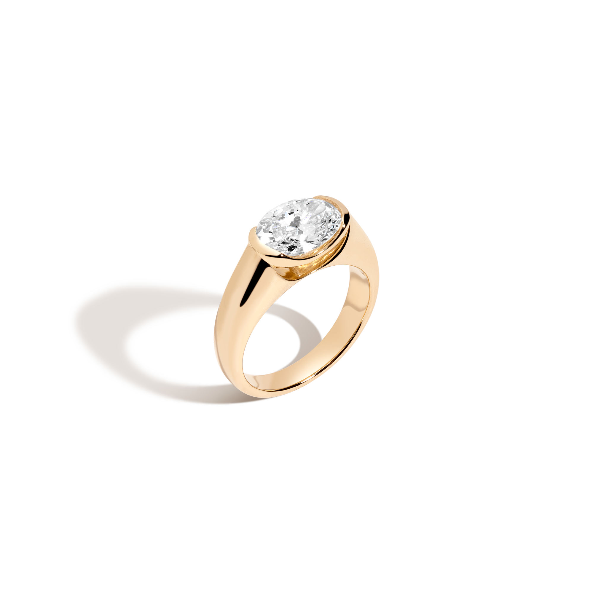 2ct Oval Lab Grown Diamond Floating Signet Ring