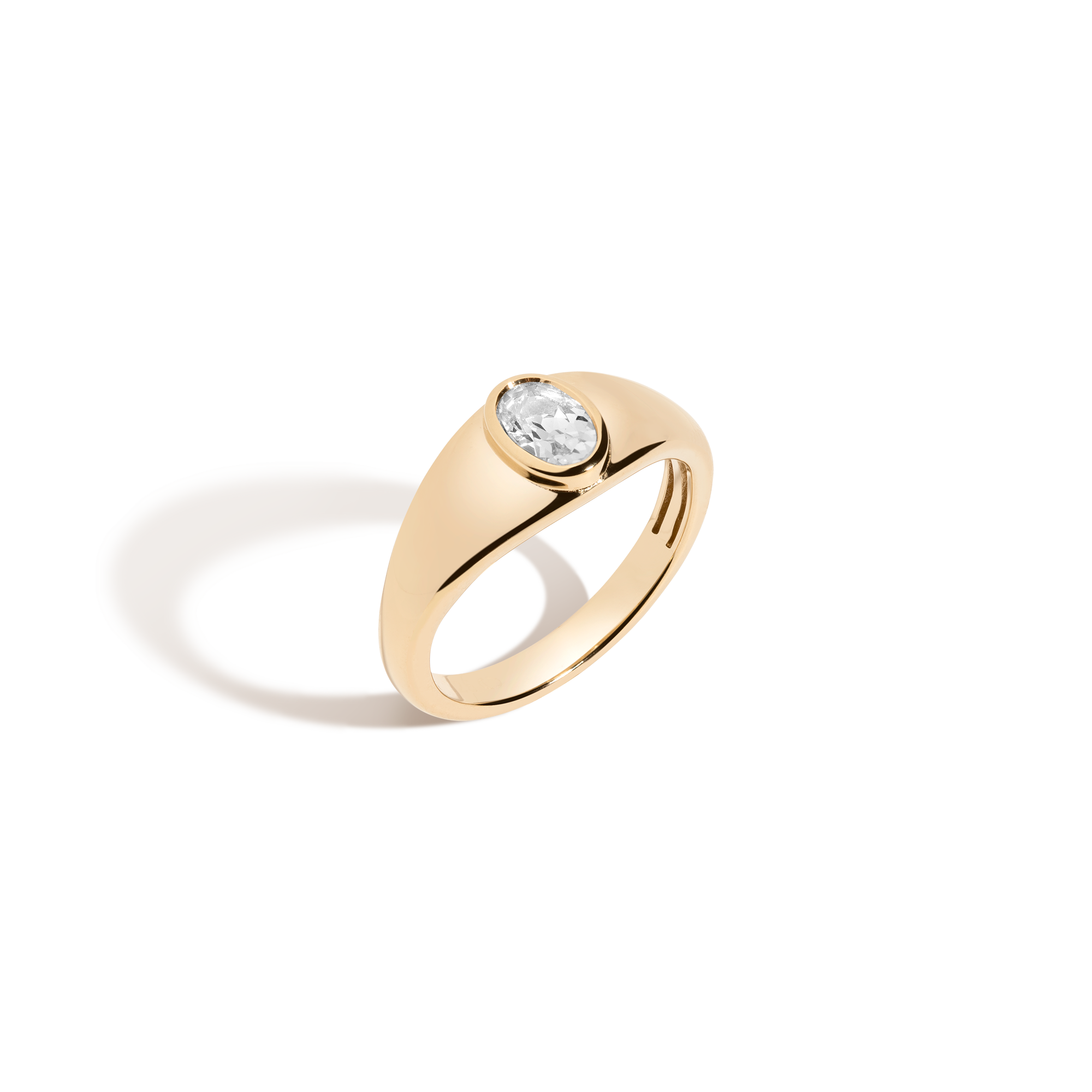 Chunky Lab Grown White Sapphire Oval Ring
