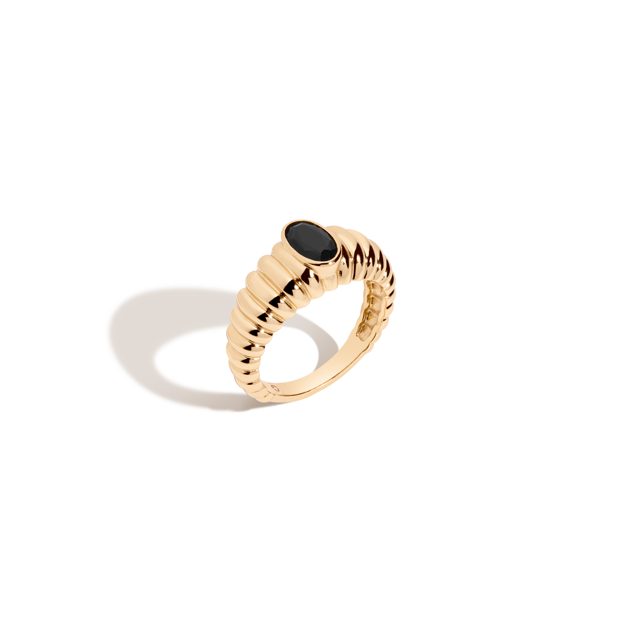 Lab Grown Black Sapphire Art Deco Ring