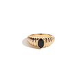 Lab Grown Black Sapphire Art Deco Ring