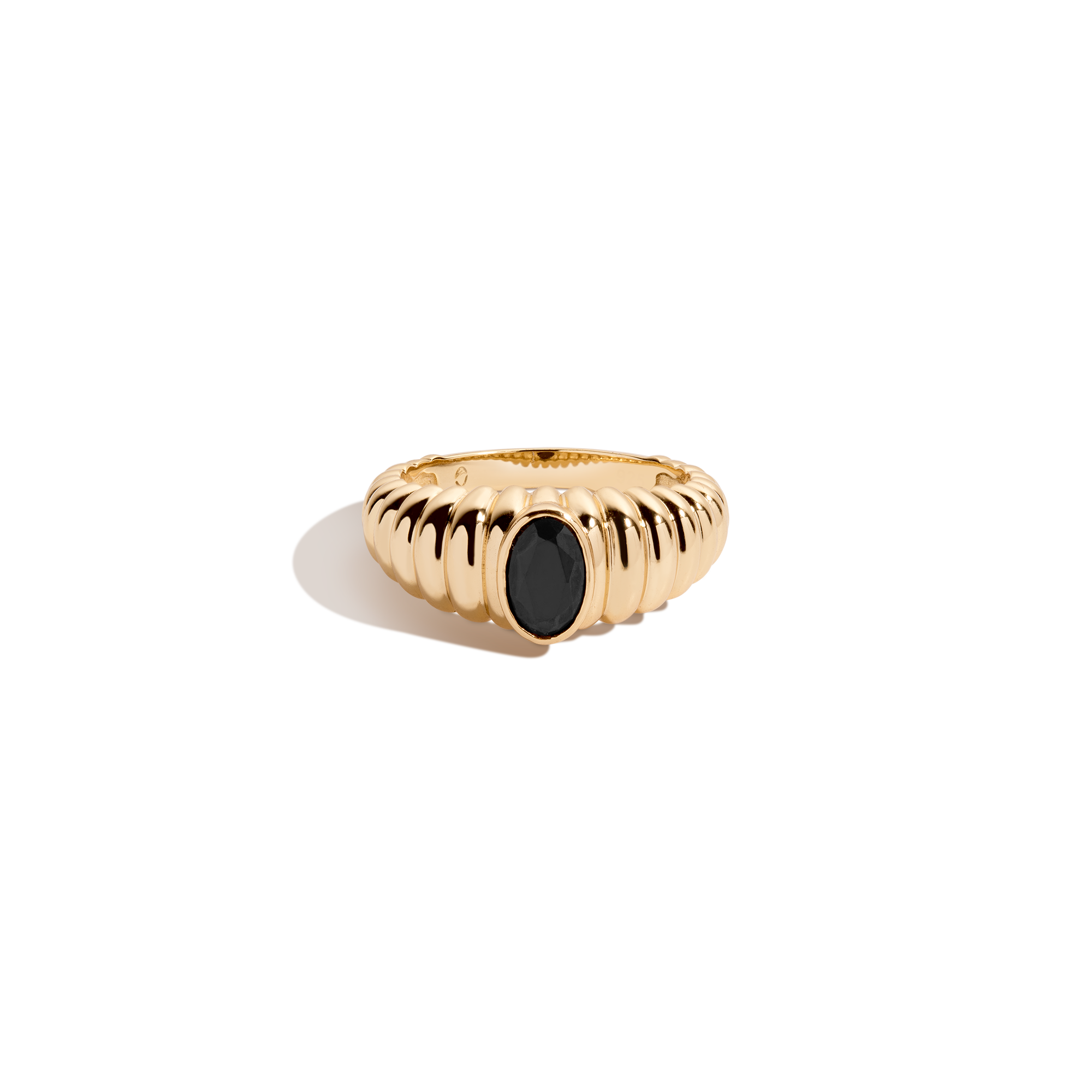 Lab Grown Black Sapphire Art Deco Ring