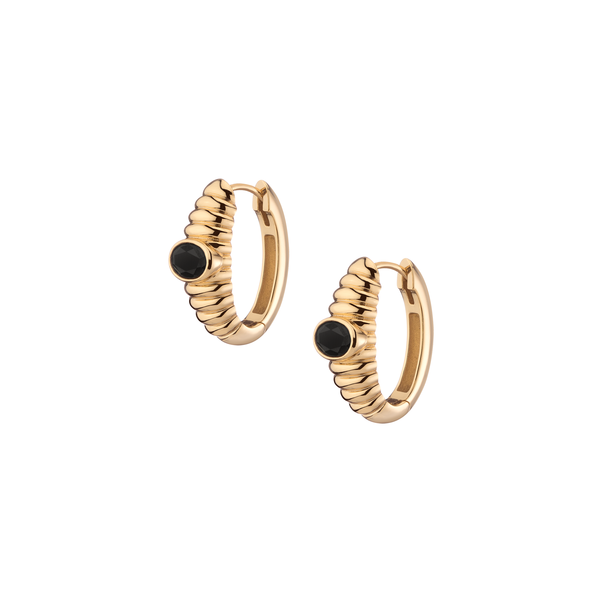 Lab Grown Black Sapphire Art Deco Earrings