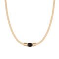 Lab Grown Black Sapphire Art Deco Herringbone Necklace