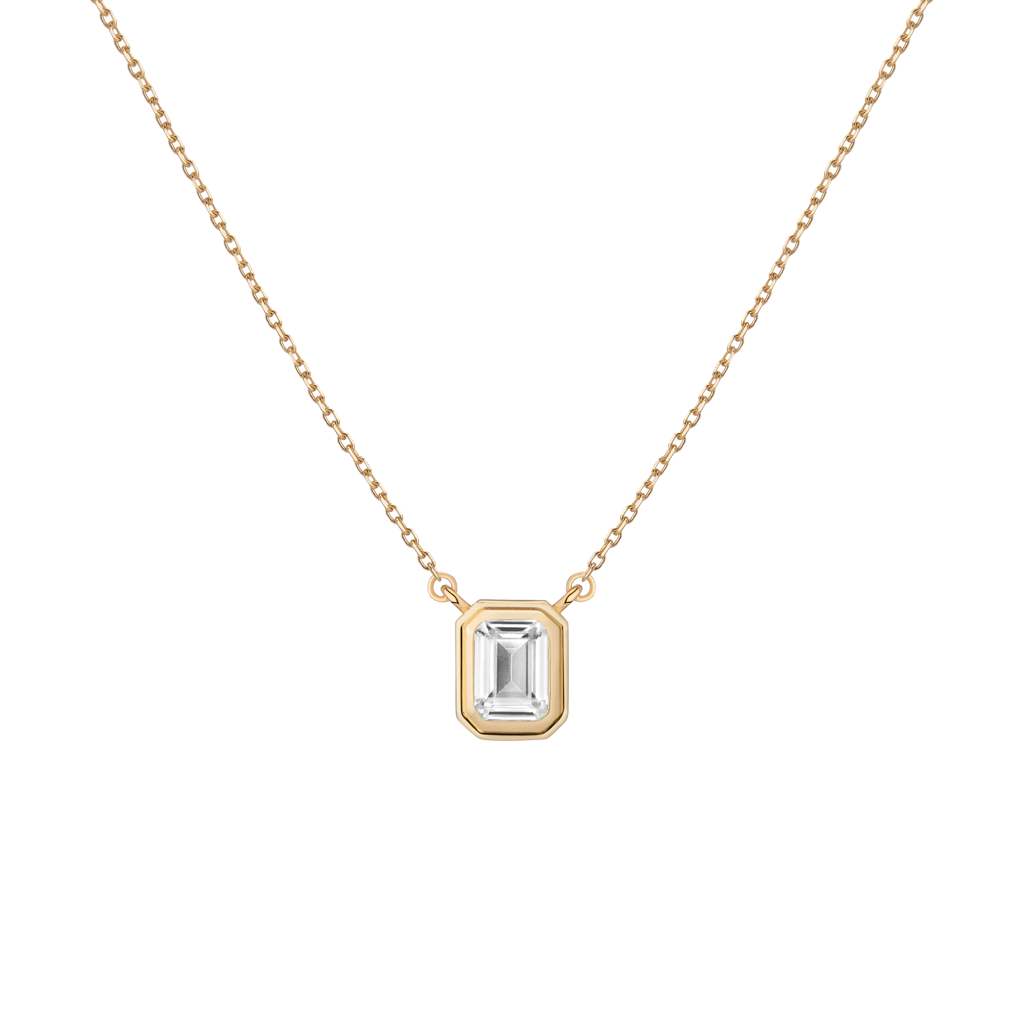Lab Grown White Sapphire Heirloom Necklace