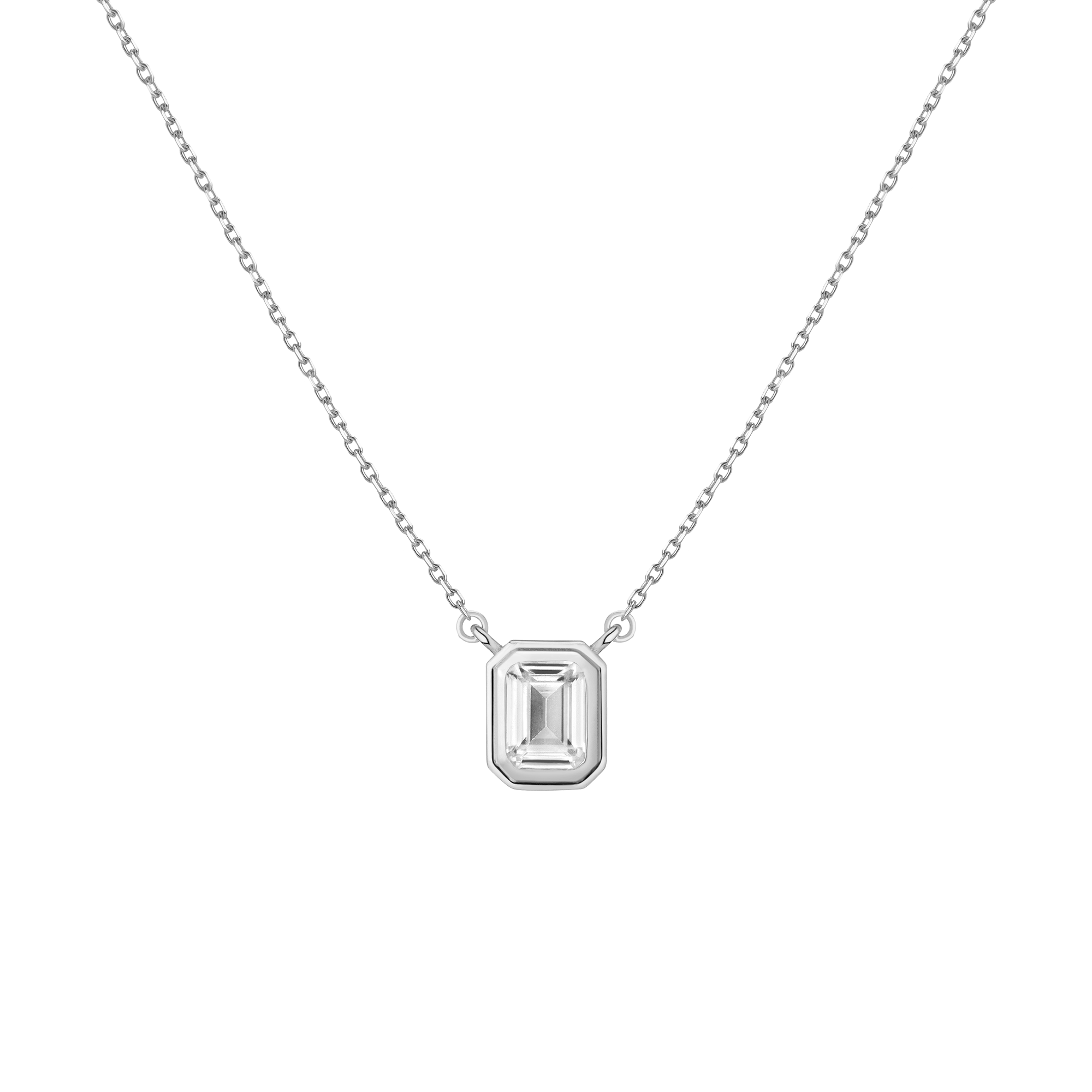 Lab Grown White Sapphire Heirloom Necklace