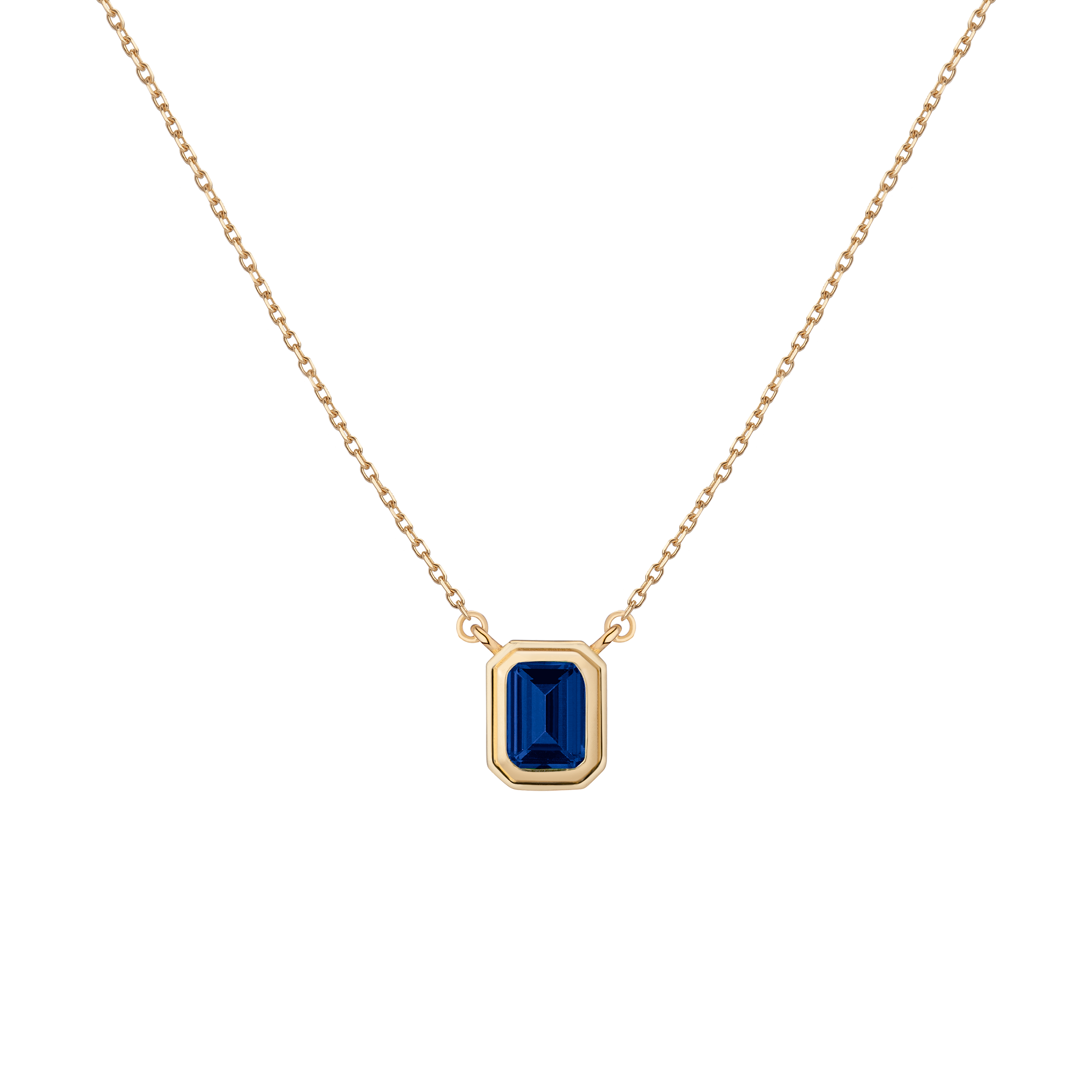 Lab Grown Blue Sapphire Heirloom Necklace