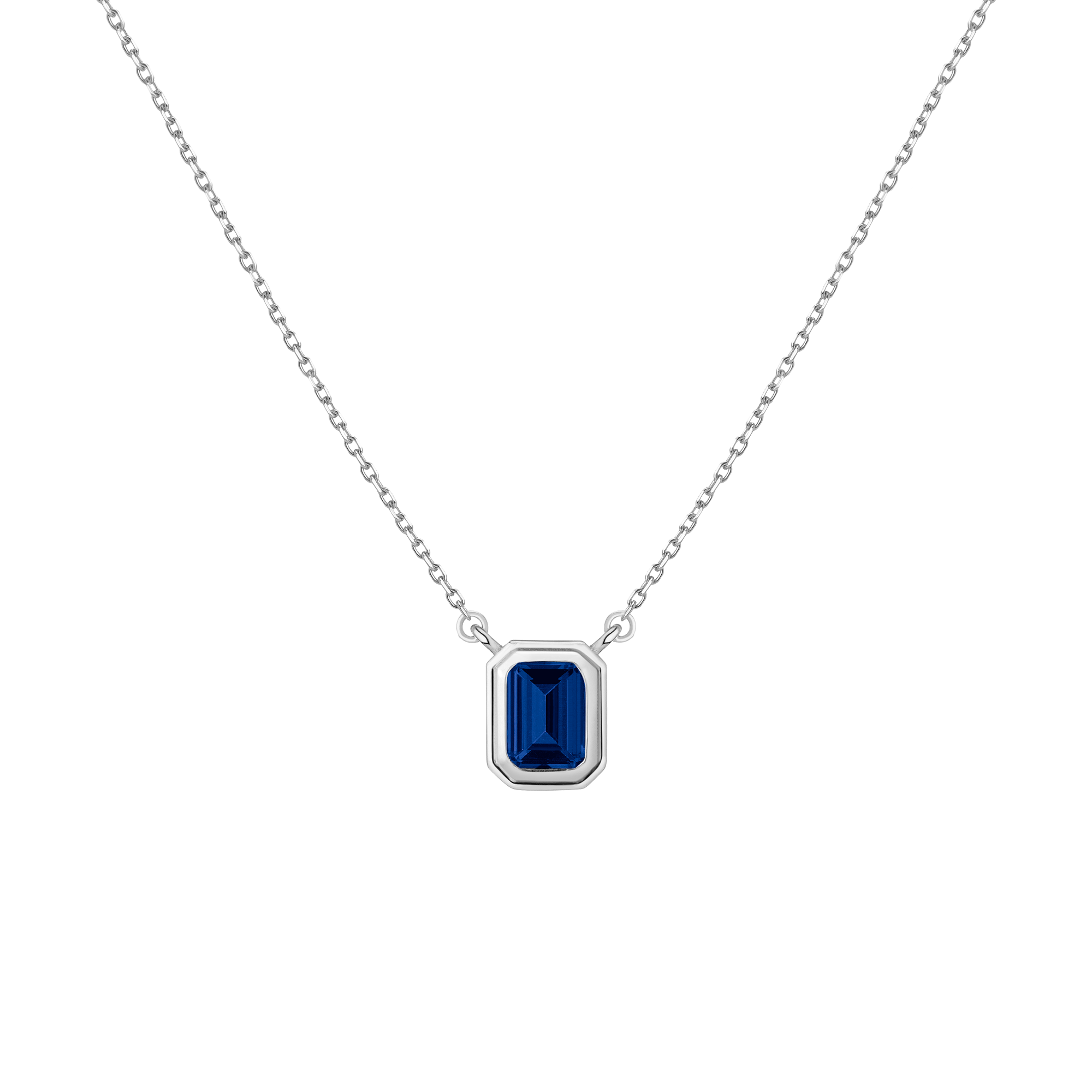 Lab Grown Blue Sapphire Heirloom Necklace