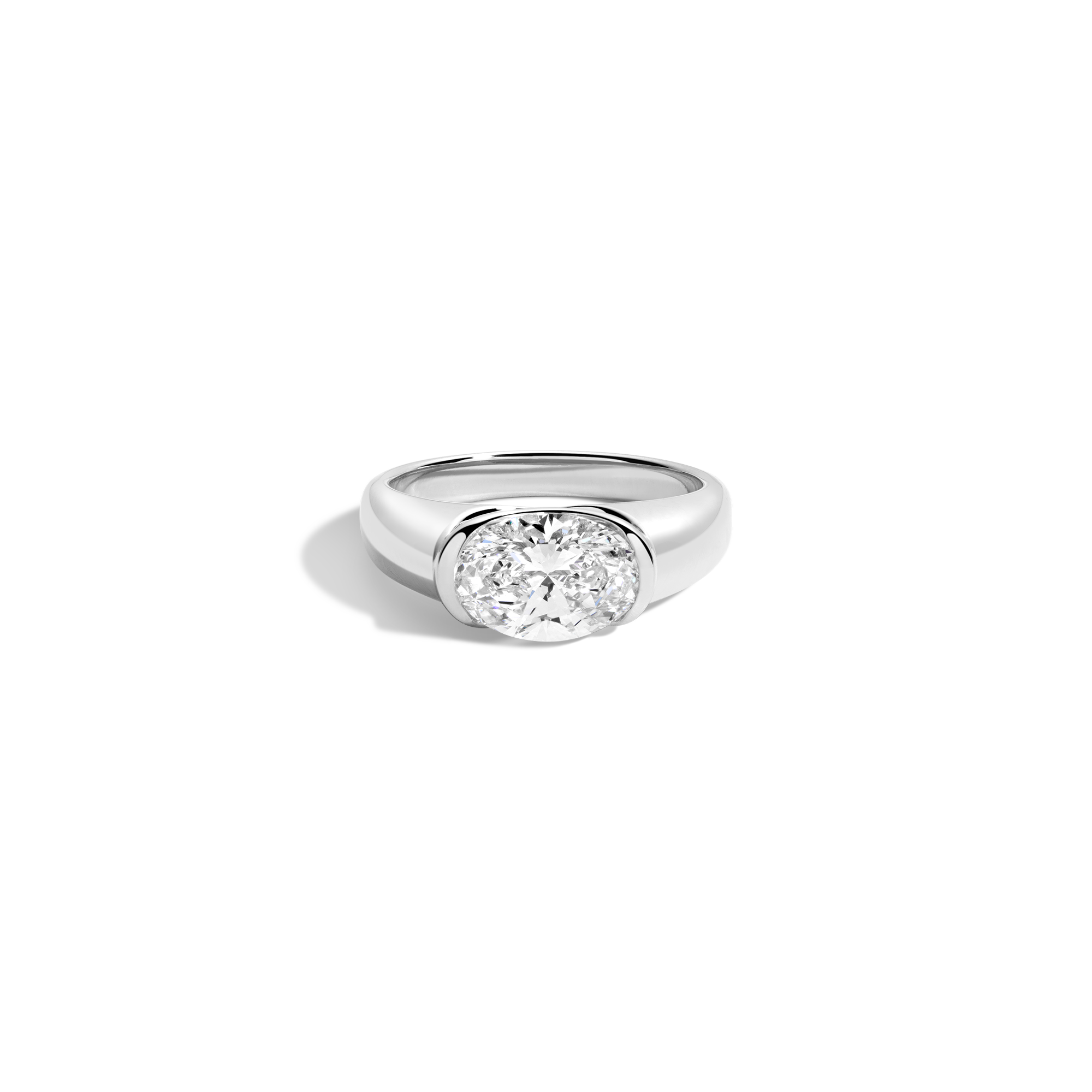 2ct Oval Lab Grown Diamond Floating Signet Ring