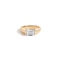 2ct Emerald Lab Grown Diamond Floating Signet Ring