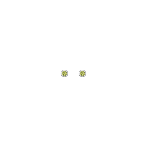 Aurate x Wilson: Peridot Bezel Stud Earrings Vermeil White Gold Pair Single Butterflyback Flatback First